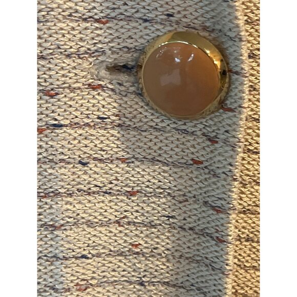 St. John By Marie Gray Striped Knit Beige Cardigan Blazer Womens Size 8 - Picture 3 of 8